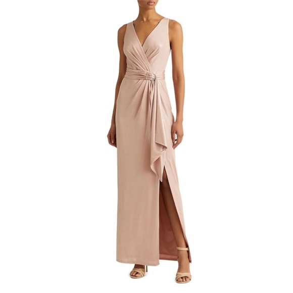 Lauren Ralph Lauren Foiled Jersey Sleeveless Gown - Picture 3 of 5